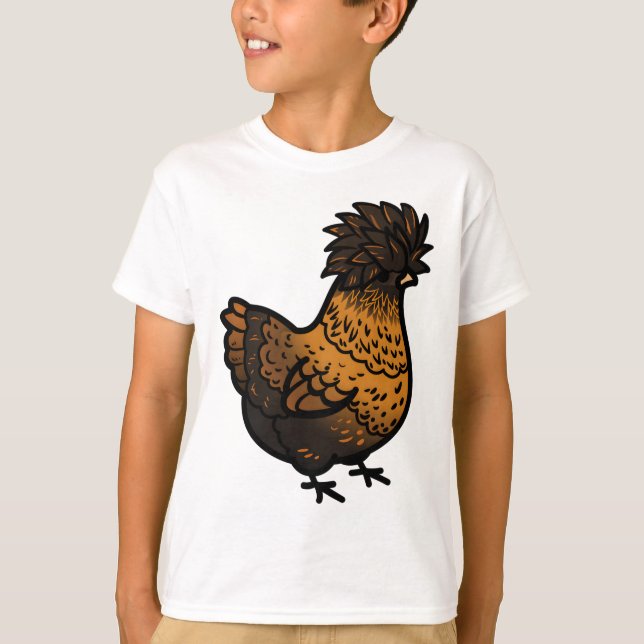 Knubbig Golden polska Chicken T Shirt (Framsida)