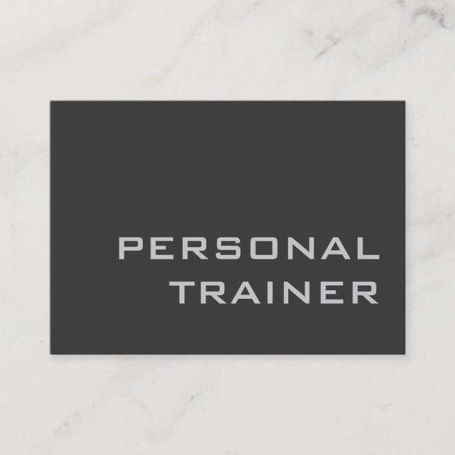 Knubbig Grått Fitness Trainer Modern Affärskort Visitkort (Framsida)