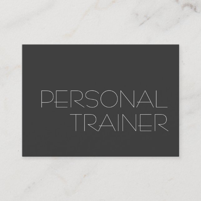 Knubbig Grått Personal Trainer Fitness Affärskort Visitkort (Framsida)