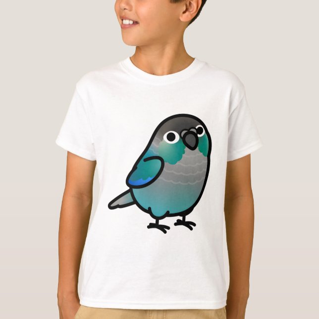 Knubbig Grönt Cheek Conure Turcos T Shirt (Framsida)