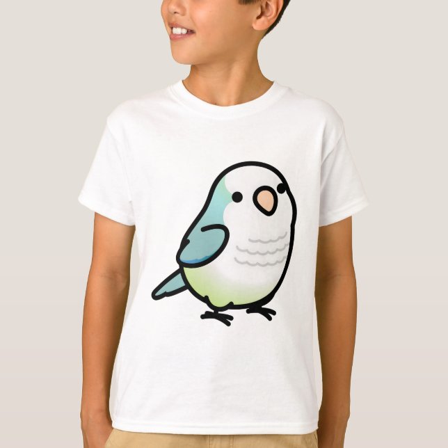 Knubbig Grönt Turcos Quaker Parrot T Shirt (Framsida)