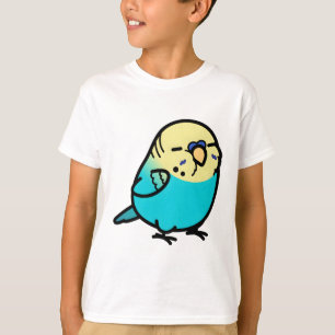 Knubbig Himmel Blue Gult med engelska Budgie i spe T Shirt