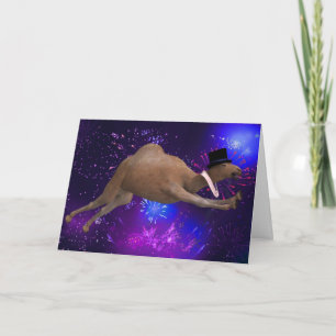 Knubbig Hoppig Gott Nytt År Julkort Helgkort