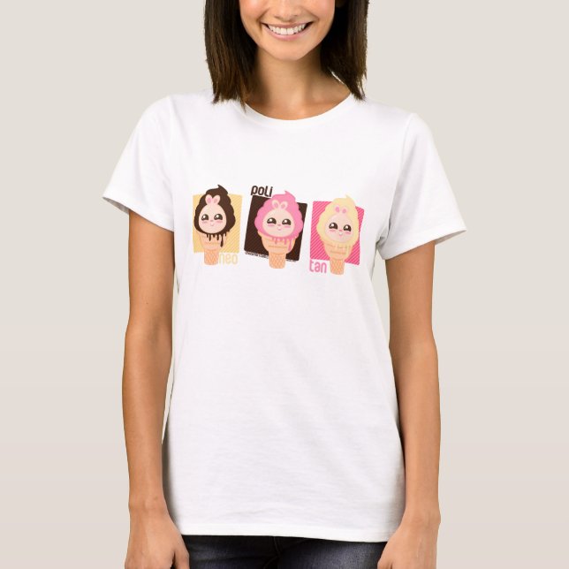 knubbig kaniniskräm-neopolitan t-shirt (Framsida)