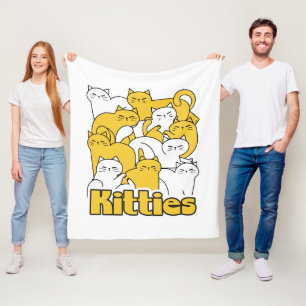 Knubbig Kattunge Design - fläckkonst Fleecefilt