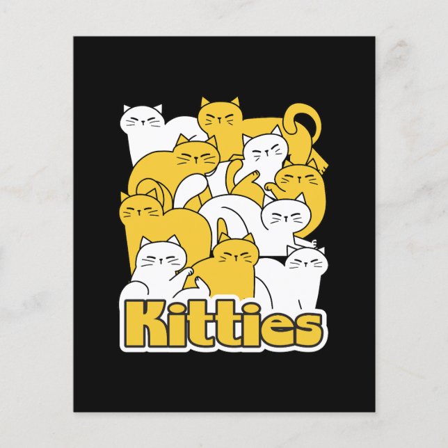 Knubbig Kattunge Design - fläckkonst Flygblad (Framsidan)