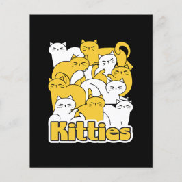 Knubbig Kattunge Design - fläckkonst Flygblad