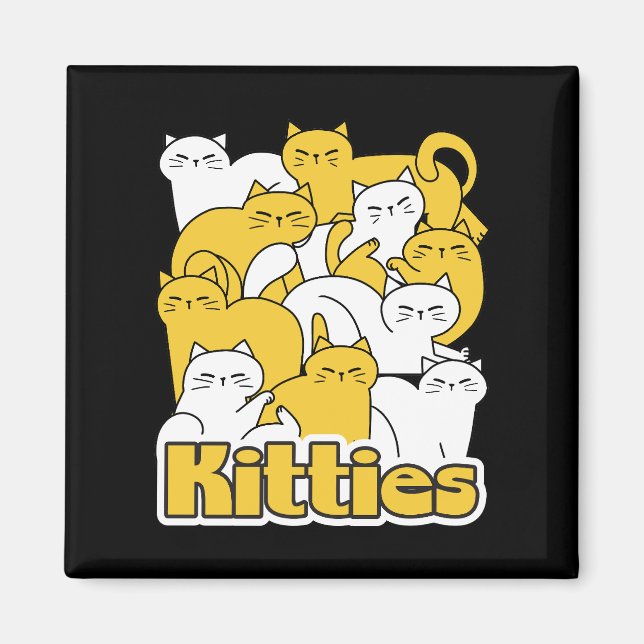 Knubbig Kattunge Design - fläckkonst Magnet (Framsidan)