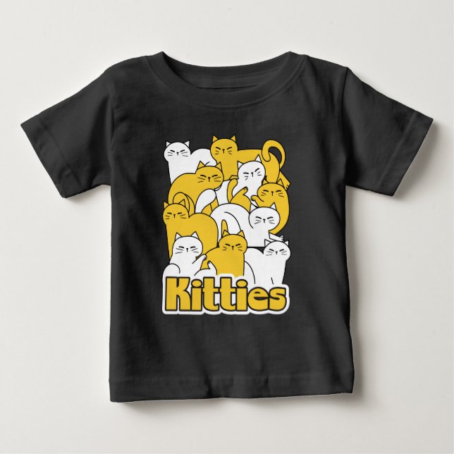 Knubbig Kattunge Design - fläckkonst T Shirt (Framsida)