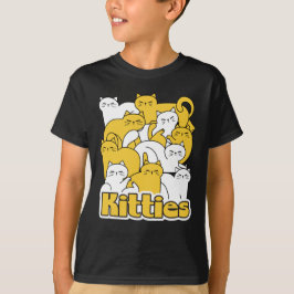 Knubbig Kattunge Design - fläckkonst T Shirt