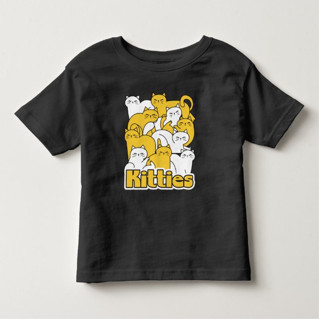 Knubbig Kattunge Design - fläckkonst T Shirt (Framsida)