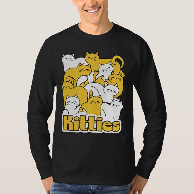 Knubbig Kattunge Design - fläckkonst T Shirt (Framsida)