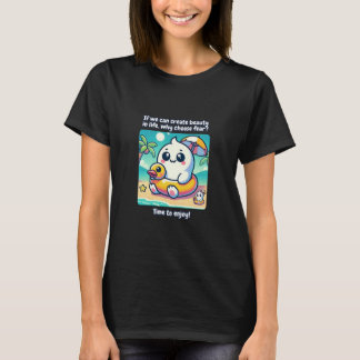 Knubbig Kawaii Ghost med Anka Floatie T Shirt