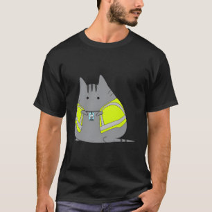 Knubbig Kitten Wearing Safety Vest T Shirt
