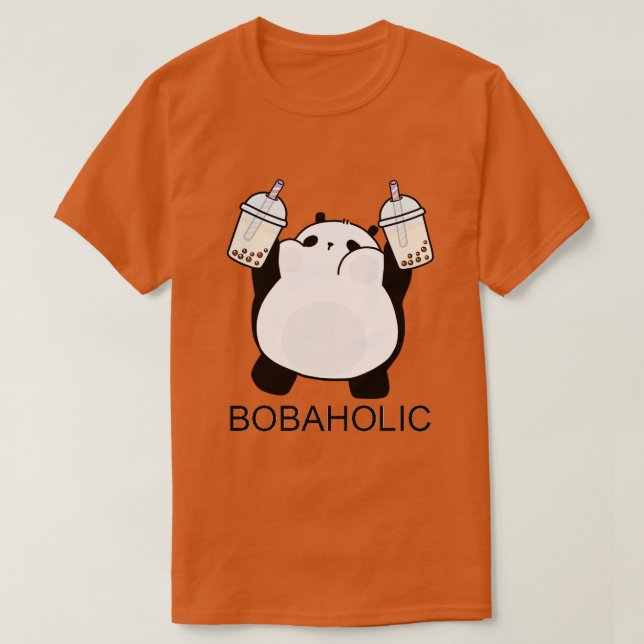 Knubbig Little BobaholPanda Kärlek Boba T Shirt (Design framsida)