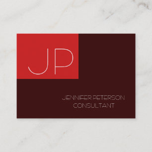 Knubbig Lovable Charming Monogram Red Brown Visitkort