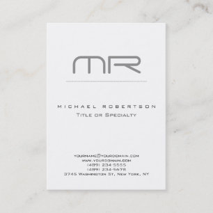 Knubbig Modern Monogram White Clean Affärskort Visitkort