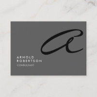 Knubbig Monogram Plain Grått Trendig Affärskort