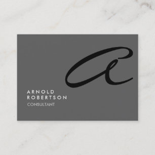 Knubbig Monogram Plain Grått Trendig Affärskort Visitkort