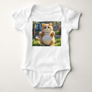 Knubbig Orange Cat in Sunny Garden - Baby Bodykost T Shirt