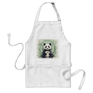 Knubbig panda sitta i en lotus-form förkläde