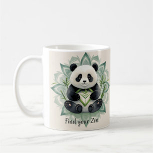 Knubbig panda sitta i en lotus pose Zen Kaffemugg