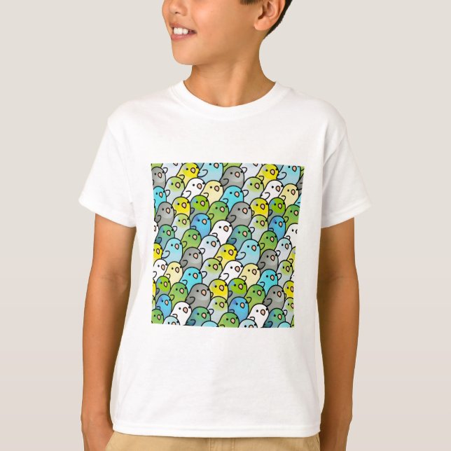 Knubbig Parrotlet Mönster T Shirt (Framsida)