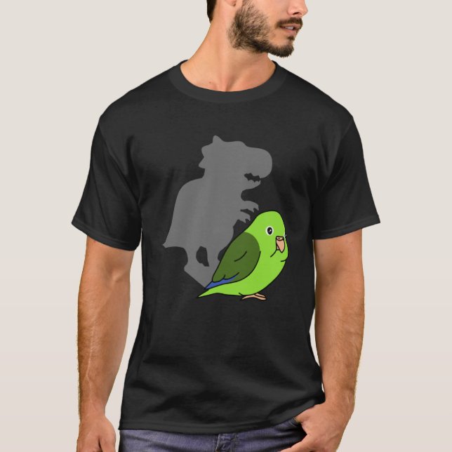 Knubbig Parrotlet rex Cute Parrot Doodle Dinosaur  T Shirt (Framsida)