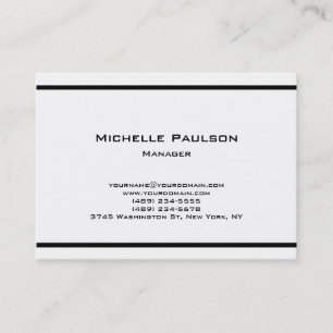 Knubbig Plain Black White Manager-konsult Visitkort