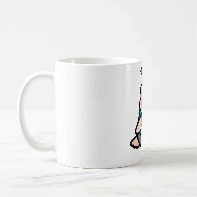 Knubbig Plucker Moluccan Cockatoo med Hoodie Kaffemugg (Vänster)