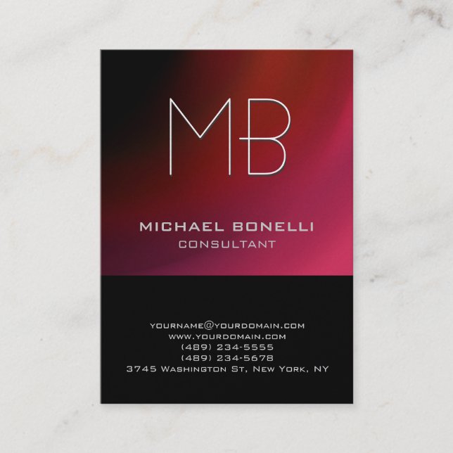 Knubbig Red rosa lila Black affärskort Visitkort (Framsida)