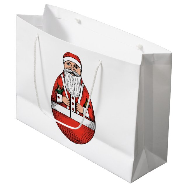 Knubbig Rolly Polly Santa Large Gift Bag (Framsidan Vinklad)