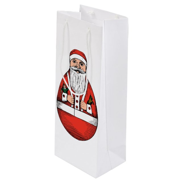 Knubbig Rolly Polly Santa Vin Gift Bag (Framsidan Vinklad)