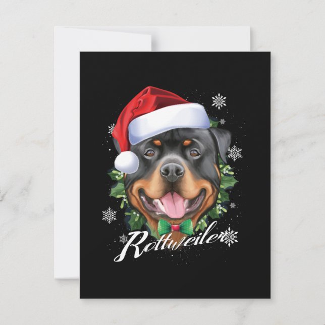 Knubbig Rottweiler Hund jul OSA Kort (Framsida)