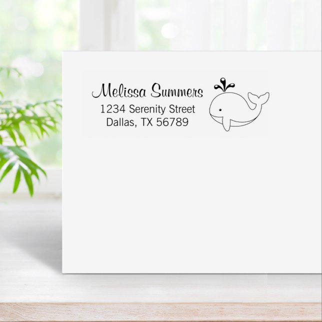 Knubbig Tecknad Whale Adress Stämpel (Skapare uppladdad)