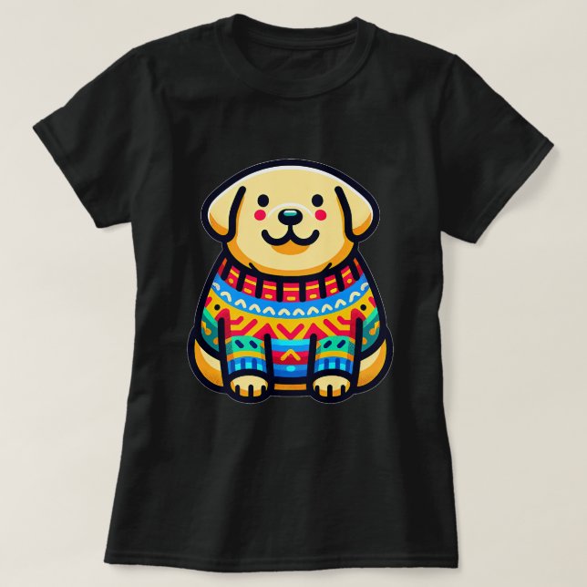 Knubbig Tjock Labrador Retriever Hund Puppy Sweate T Shirt (Design framsida)