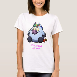 Knubbig Unicorn Spread Kärlek inte Hate T Shirt