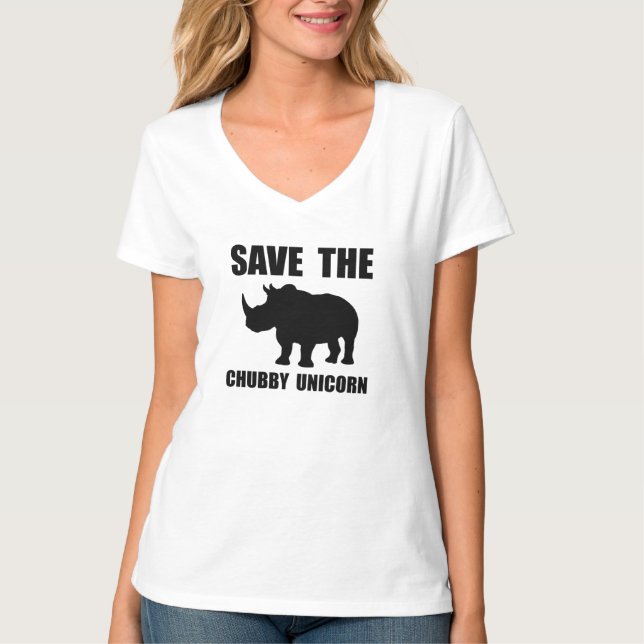 Knubbig Unicornnoshörning Tee (Framsida)