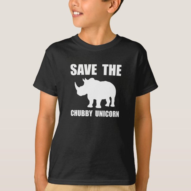 Knubbig Unicornnoshörning Tee Shirt (Framsida)