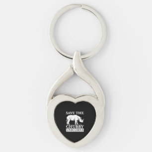 Knubbig Unicorns Twisted Heart Silverfärgad Nyckelring