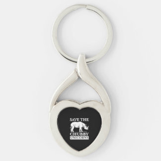 Knubbig Unicorns Twisted Heart Silverfärgad Nyckelring