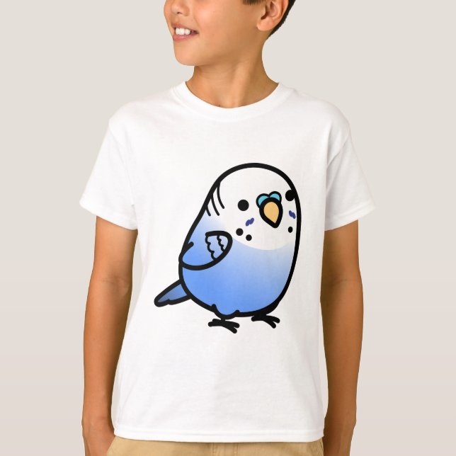 Knubbig Violet Budgie T Shirt (Framsida)