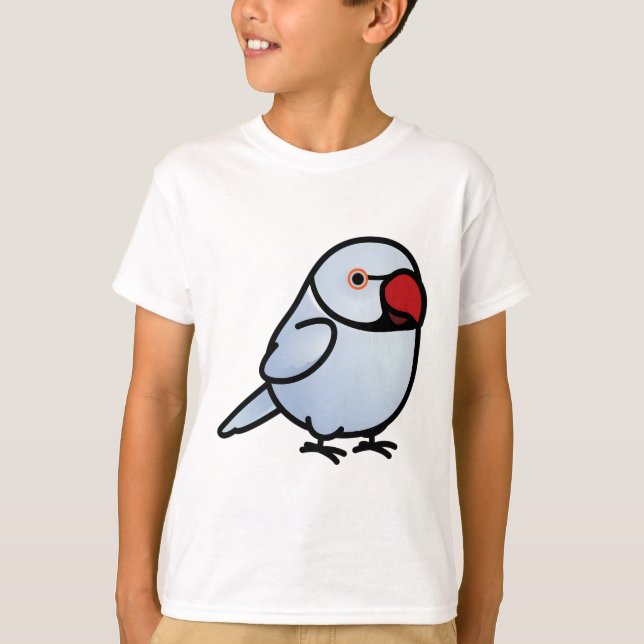 Knubbig Violet Indian Ringhalsparakeet T Shirt (Framsida)