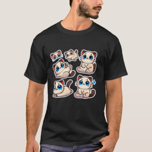 Knubbig Whiskers och Tassar Fluffy Cutie Kawaii Ca T Shirt
