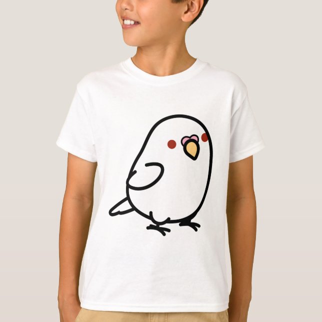 Knubbig White Albino Budgie T Shirt (Framsida)