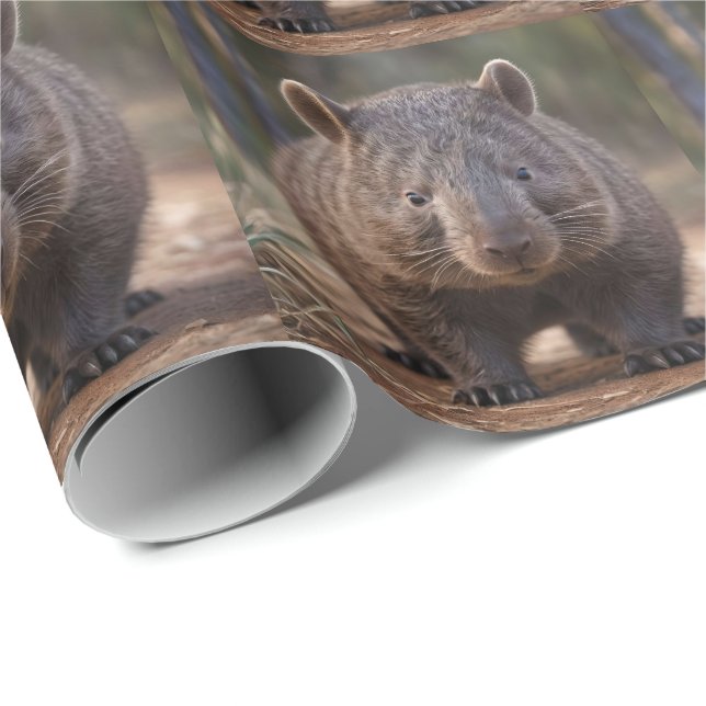 Knubbiget Australian Wombat Presentpapper (Rullad Hörn)