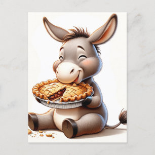 Knubbiget Donkey Eats Paj Vykort