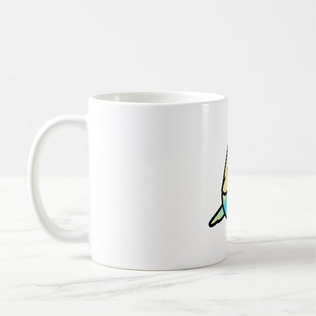 Knubbiget Rainbow Spangle Budgie - Male Kaffemugg (Vänster)