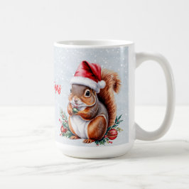 knubbigets ekorre Santa hat God jul snö Kaffemugg