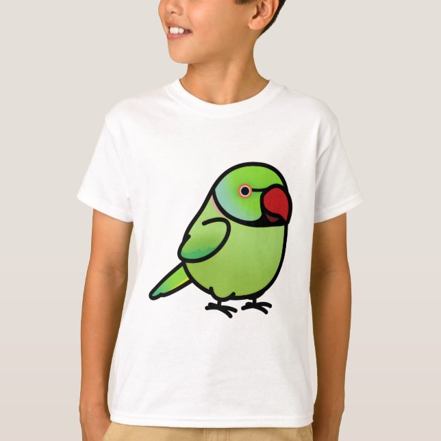 Knubbigets Grönt Indian RingnackParakeet T Shirt (Framsida)